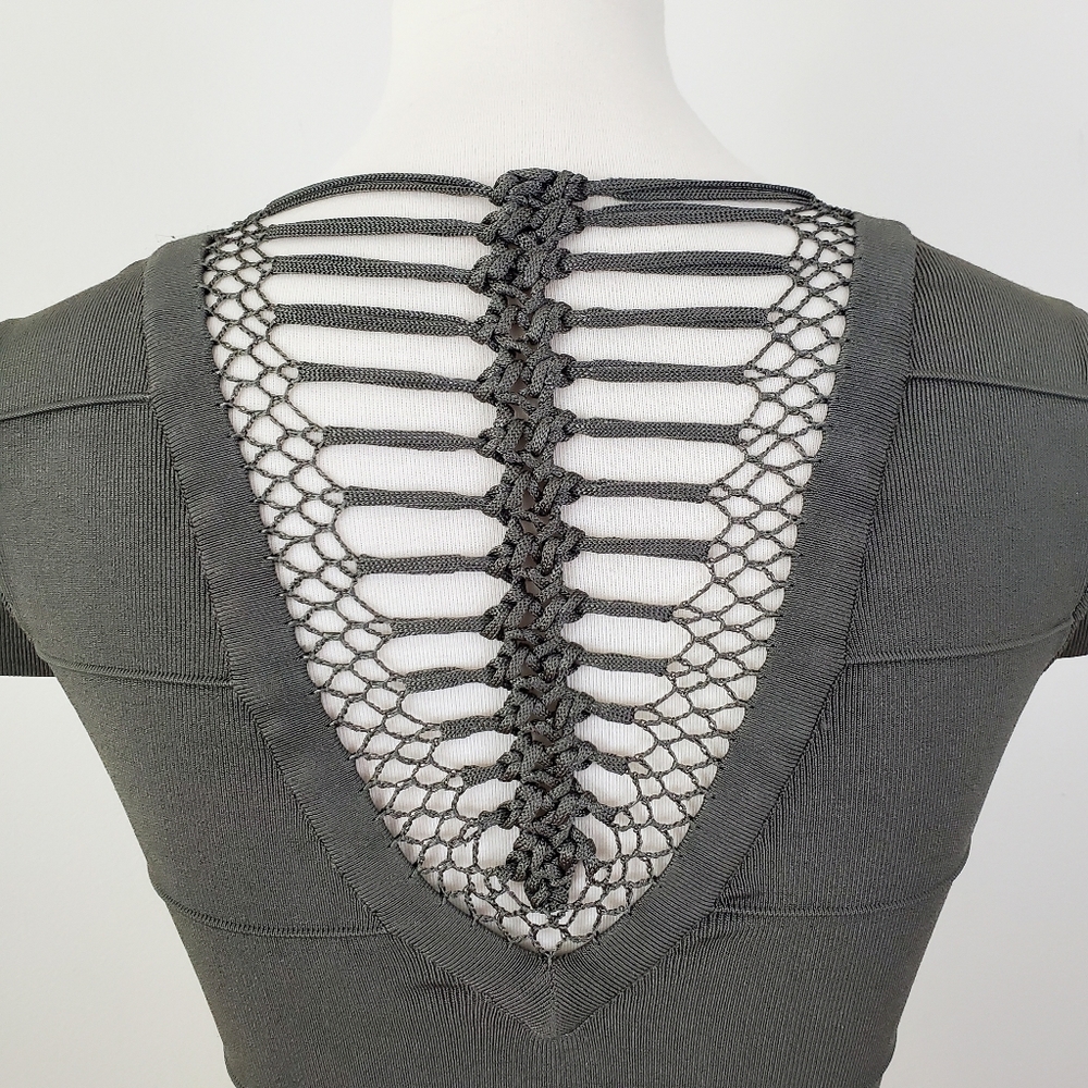 Bebe Lattice Detail Bandage Crop Top XS - Picture 8 of 11